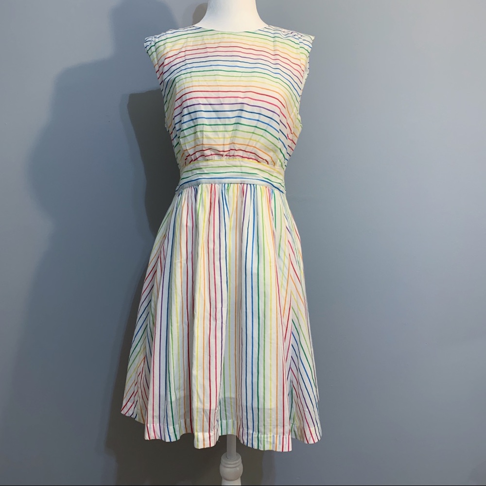 ModCloth EmilyandFin Lucy Dress Rainbow Stripe D11